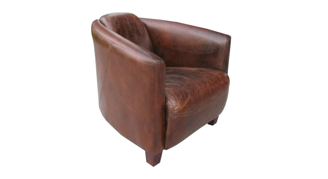 Vintage Style Brown Leather Club Chair Vintage Style Brown Leather Club Chair