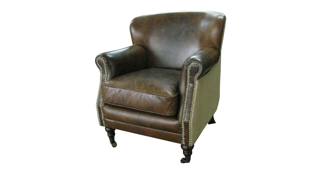 Vintage Leather Accent Armchair Vintage Leather Accent Armchair