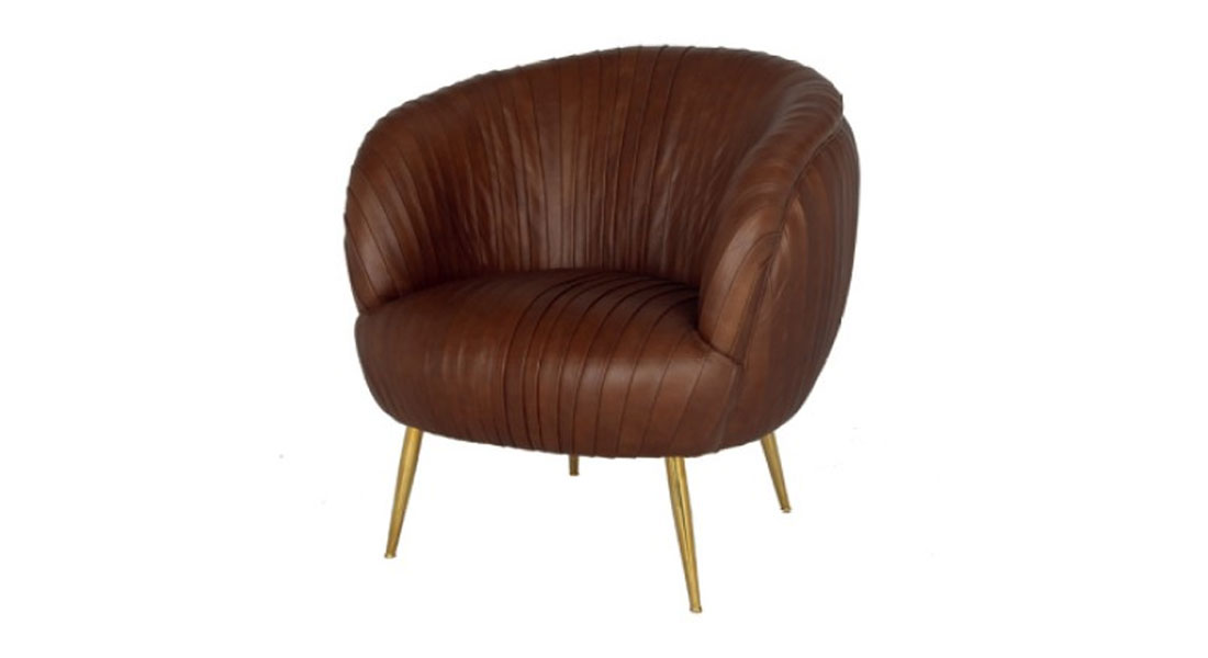 Pleated Leather Tub Chair Pleated Leather Tub Chair