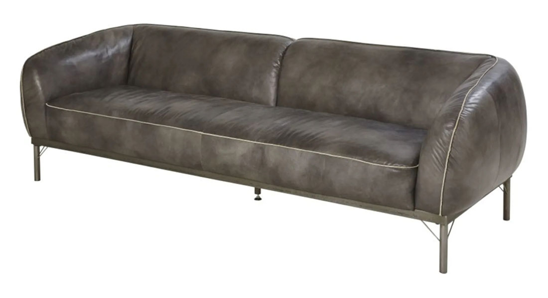 3 Seater Gray Leather Sofa 3 Seater Gray Leather Sofa