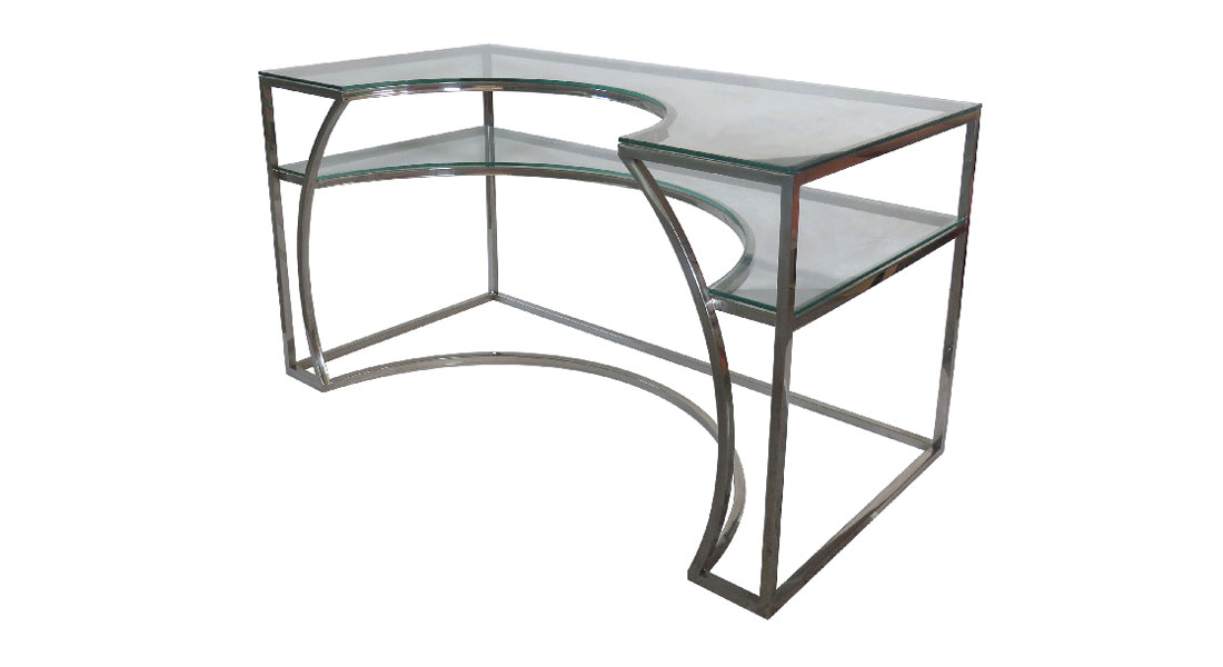 Modern Glass and Metal Desk Modern Glass and Metal Desk