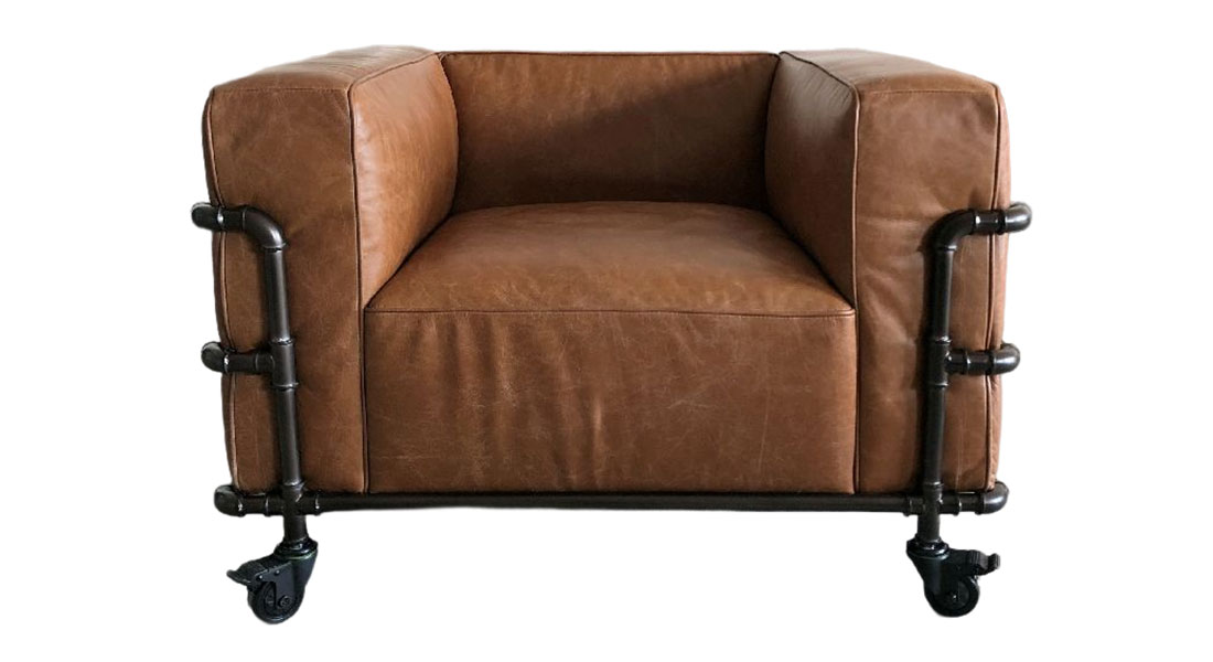 Single Leather Sofa with Wheels Single Leather Sofa with Wheels