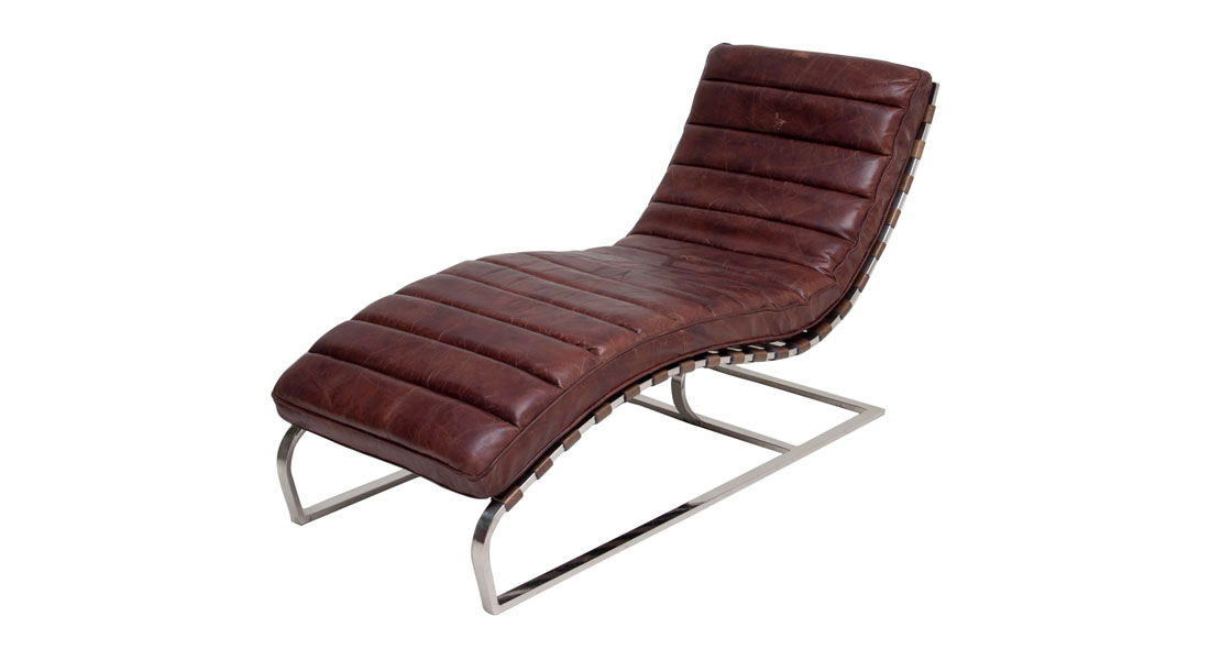 Vintage Leather Chaise Lounge Vintage Leather Chaise Lounge
