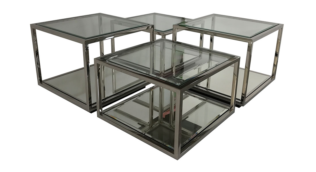Glass Top Stainless Steel Coffee Table Glass Top Stainless Steel Coffee Table