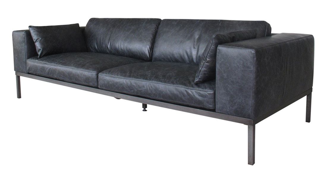 Black Leather Mid Century Modern Sofa Black Leather Mid Century Modern Sofa