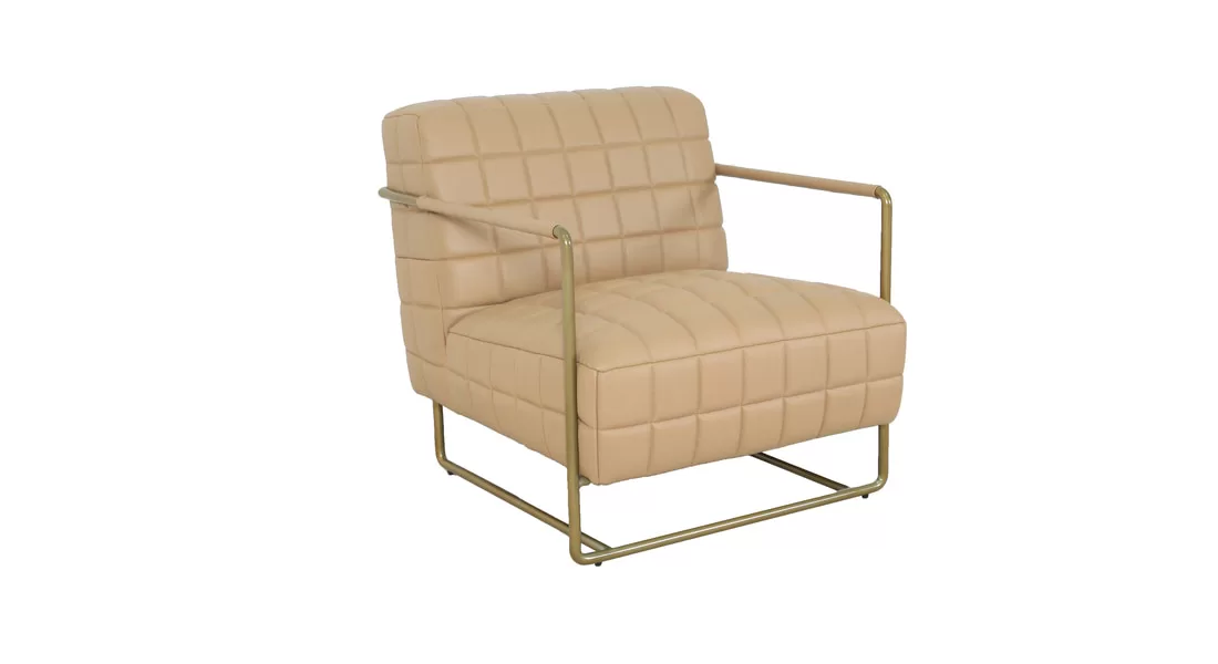 Antique Leather Chair with Metal Arm Antique Leather Chair with Metal Arm
