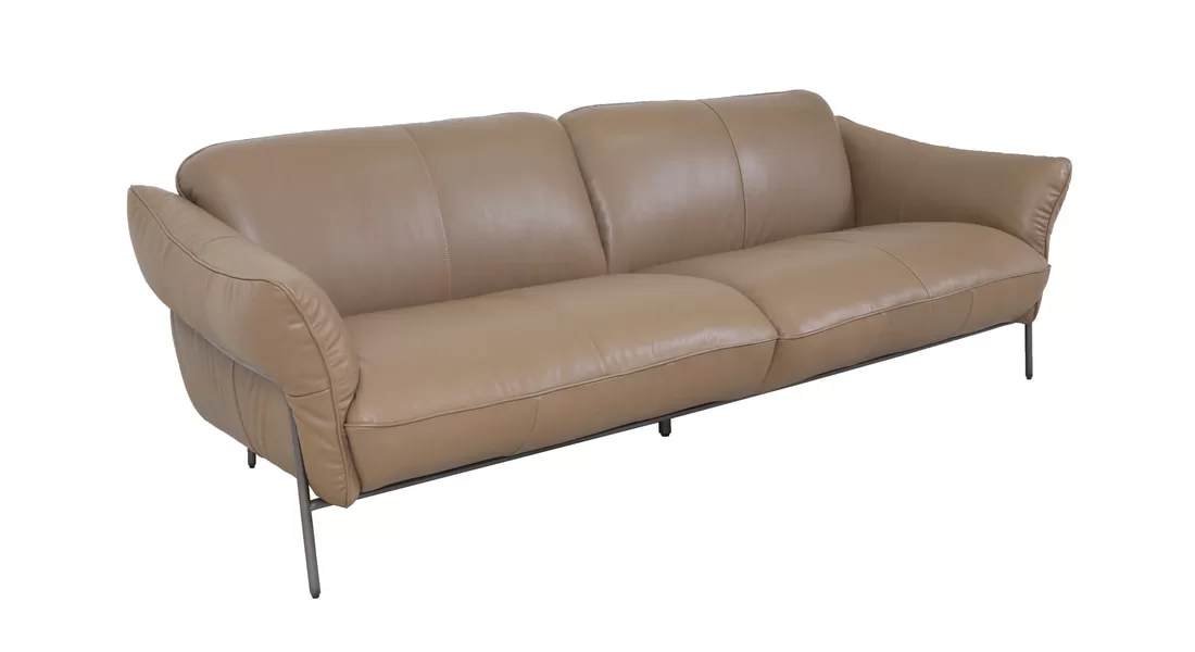 Grey Leather Sofa Napa 226cm Grey Leather Sofa Napa 226cm